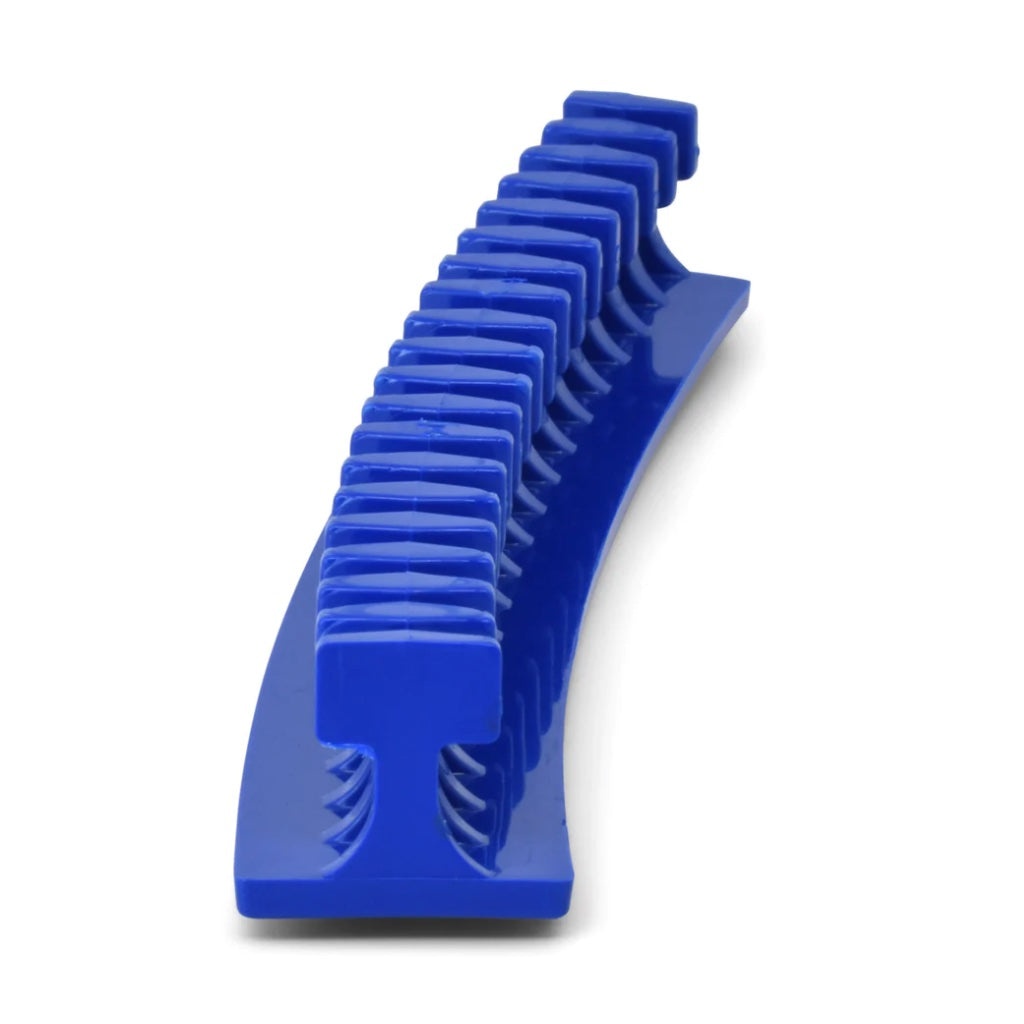 Pestaña de pegamento de pliegue flexible azul curvada Centipede® de 25 x 150 mm