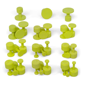 Conjunto de ADAPTADORES verdes y redondos para pegamento - 30 piezas de todos los tamaños