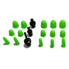 CONJUNTO PUNTAS CON CAPUCHONES EN VERDE