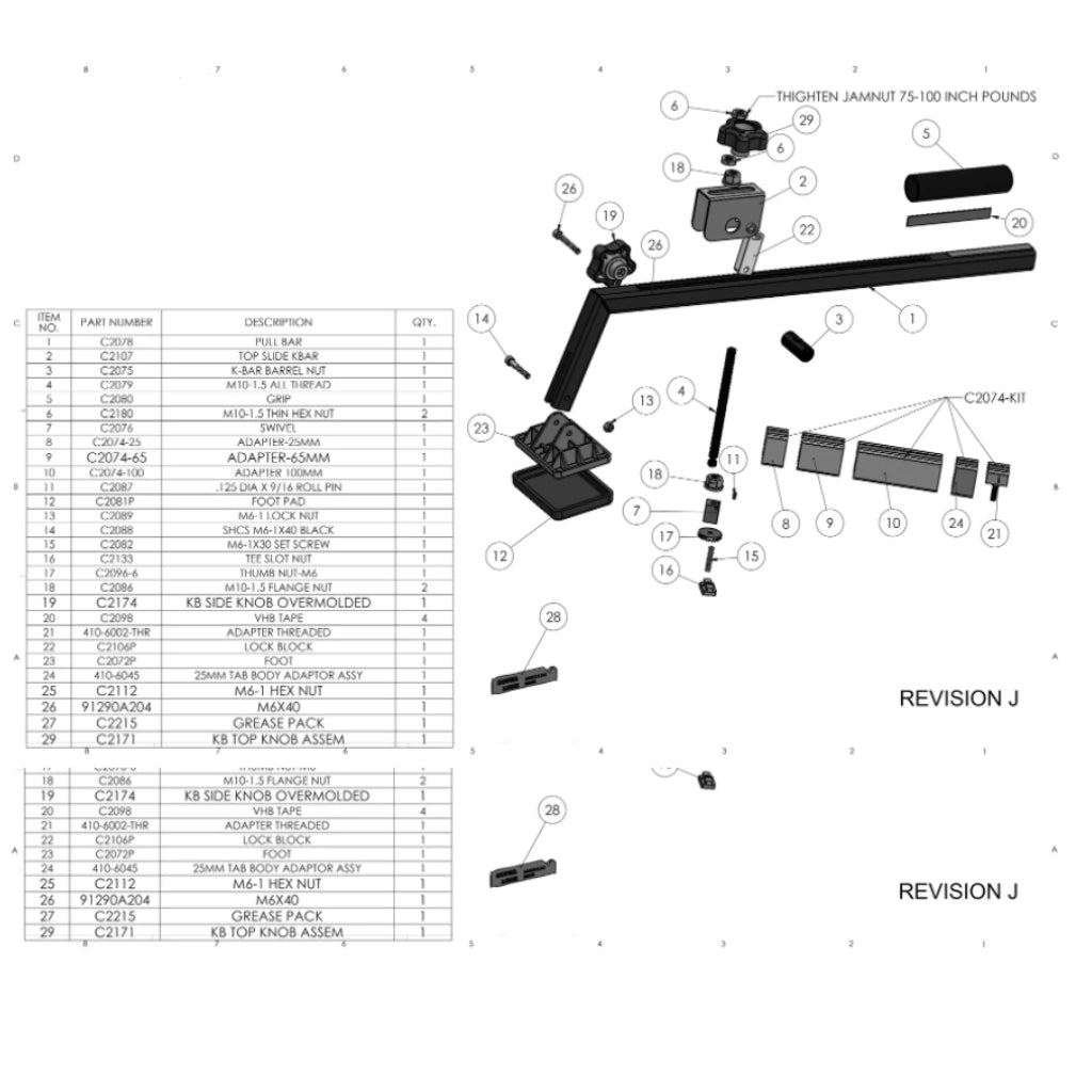 Barra de palanca K-Bar® con adaptadores