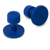 Pestañas de pegamento de acabado redondas azules Dead Center® de 21 mm - Paquete de 10